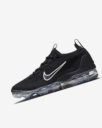 Nike Air VaporMax 2021 FK Negros Metal Plateados Blancos | MX 2632